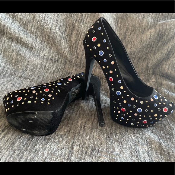 6” Suede multicolor stilettos size 8.5 - Picture 3 of 4